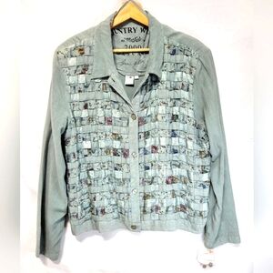 Vintage Floral Artsy 90s Y2K Patchwork Cottagecore Grannycore Button-Up Shirt